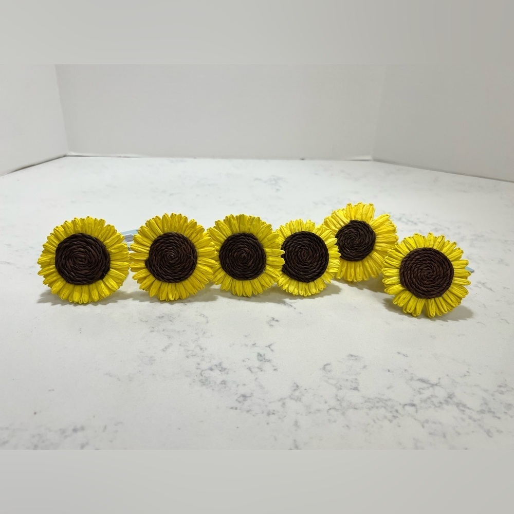 Sunflower Napkin Rings set 6 - Picture 4 of 6
